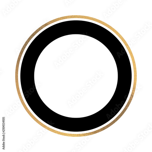 black and white round frame