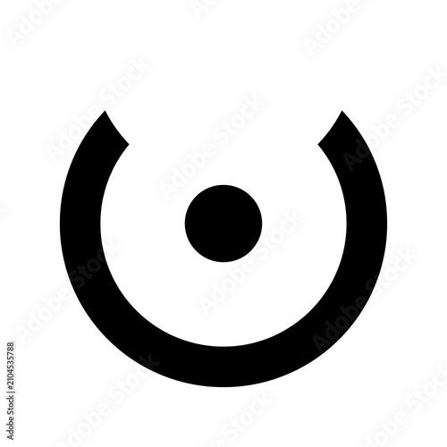 Abstract Yin Yang Eye Icon Gold and Black Circular Vector Symbol with 3D Button Design for Modern Logo Web Business Technology Illustration
