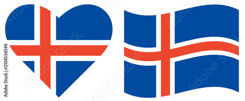 Photography Iceland flags set