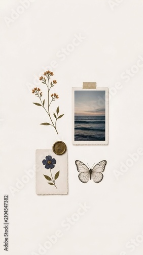 minimalistic modern mixed media inspirational collage wallpaper
