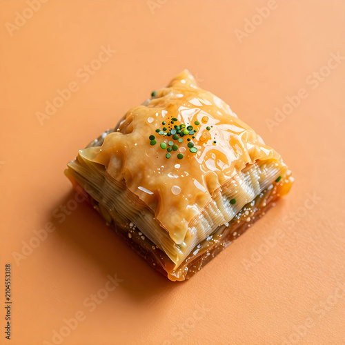 single piece of baklava des...