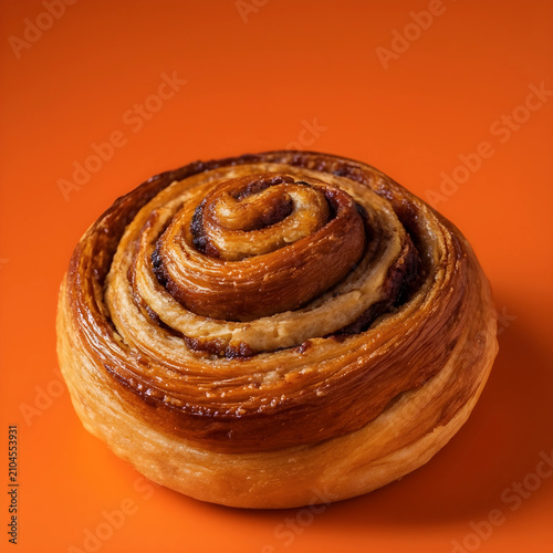 Close-up of a cinnamon roll...