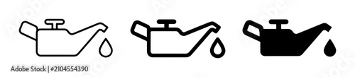 Oil Can Icons, Lubrication Symbol, Automotive Warning Light, Engine Oil Level Indicator, Vector Graphics