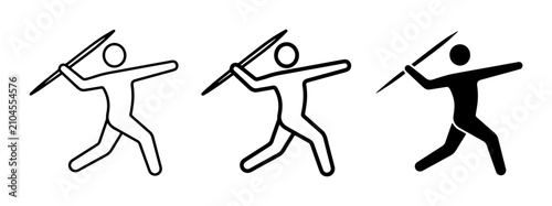 Fotografía Javelin Thrower Icons, Athletic Sports Pictograms, Olympic Track and Field Vecto