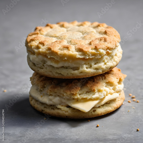 Stacked homemade buttermilk...