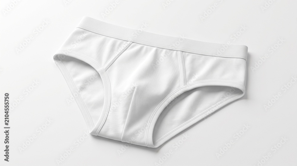 Fototapeta premium Clean white cotton men briefs underwear mockup isolated on a plain light background for commercial apparel brand design presentation project