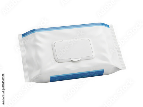 A pack of wet wipes with a plastic lid for cleaning and personal hygiene