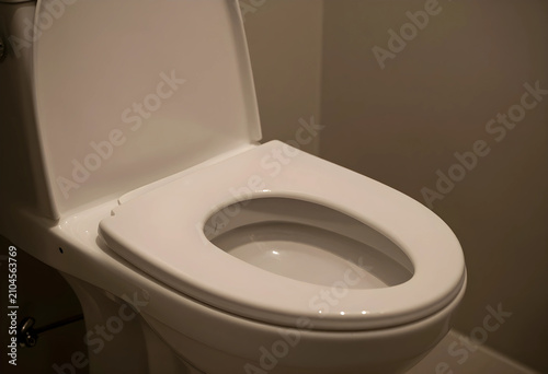 Clean white ceramic toilet ...