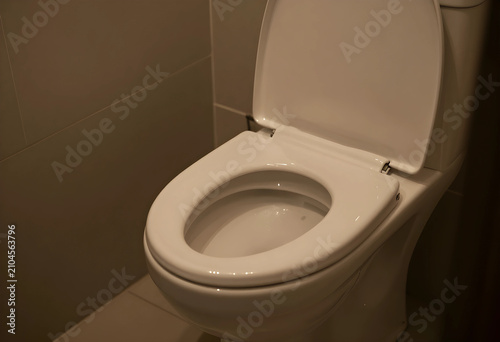 Clean white ceramic toilet ...