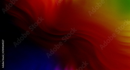 Foto Abstract background with dark moody flowing waves in red orange and deep blue gradient colors