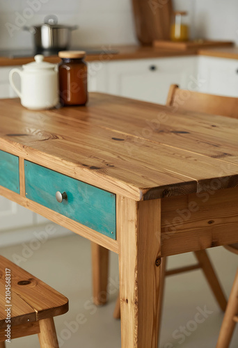 Rustic wooden kitchen table...