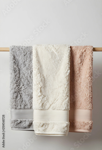 Three soft cotton bath towe...