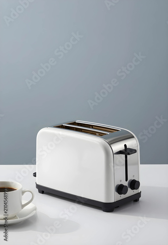 White two-slice toaster wit...