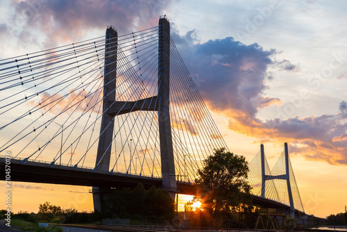 65095-02907 Bill Emerson Memorial Bridge at sunrise over Mississippi River Cape Girardeau  MO