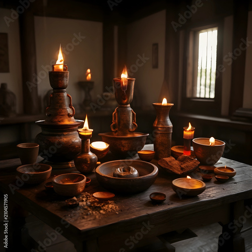 Ancient ritualistic candle ...