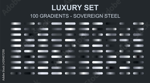 Foto Sovereign steel luxury set of 100 metallic gradients, silver chrome and polished