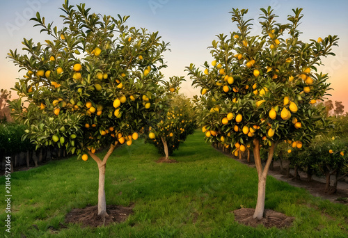 Kumquat trees with ripe yel...