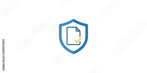 Document security shield icon representing data protection and verified files.