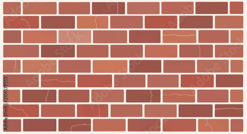 Bild auf Leinwand Seamless red brick wall texture background with weathered cracks