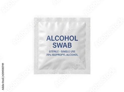 Single white square condom foil packet for safe sex protection