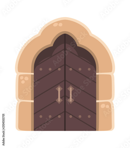 Door Medieval Castle Entrance Cartoon Style
