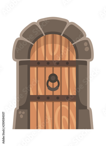 Door Medieval Castle Entrance Cartoon Style