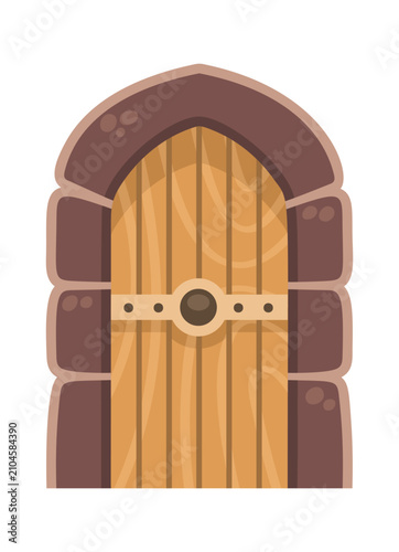 Door Medieval Castle Entrance Cartoon Style