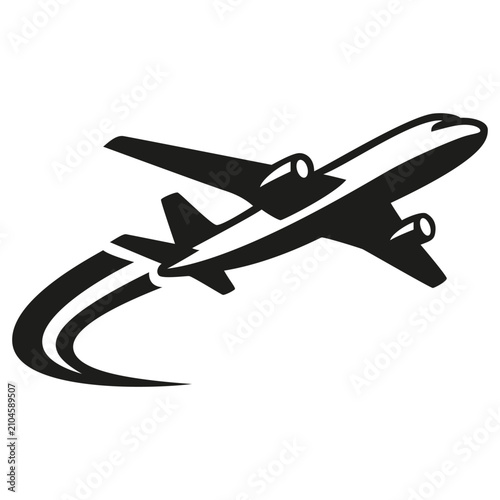 Airplane Takeoff Vector Logo Set