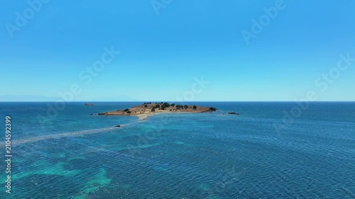 Beautiful Small Island in the Aegean Sea | 4K Aerial Drone Footage | Turkey