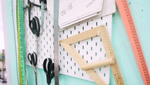 Colorful And Neat Crafting Station Setup. Wellarranged Crafting Tools With Vibrant Accents And Storage . Media