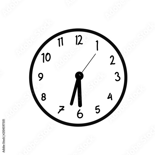 illustration of an analog wall clock with a white background