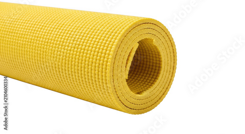 Yellow garden hose pipe close up isolated on transparent background