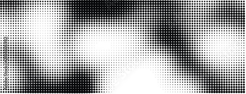 Abstract halftone pattern with varying dot sizes creating a wavy dynamic effect