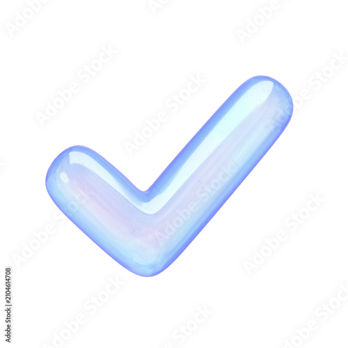 Cuadro en lienzo Yume Kawaii Transparent Jelly Shape Collection - Symbol Set - Check Mark Icon |