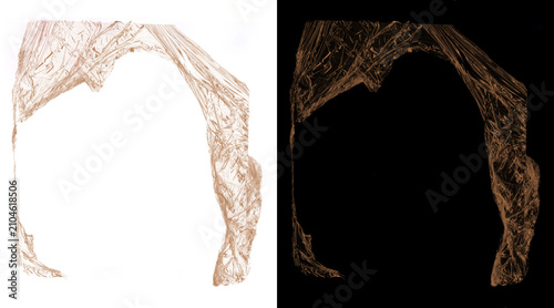 Bilde på lerret Spooky spider web texture on white and black background, creepy cobweb frame for