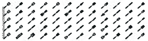 Tableau sur toile Set of Various Spatula and Kitchen Turner Icons