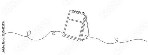 Fotografía Loose-leaf calendar in one continuous line drawing