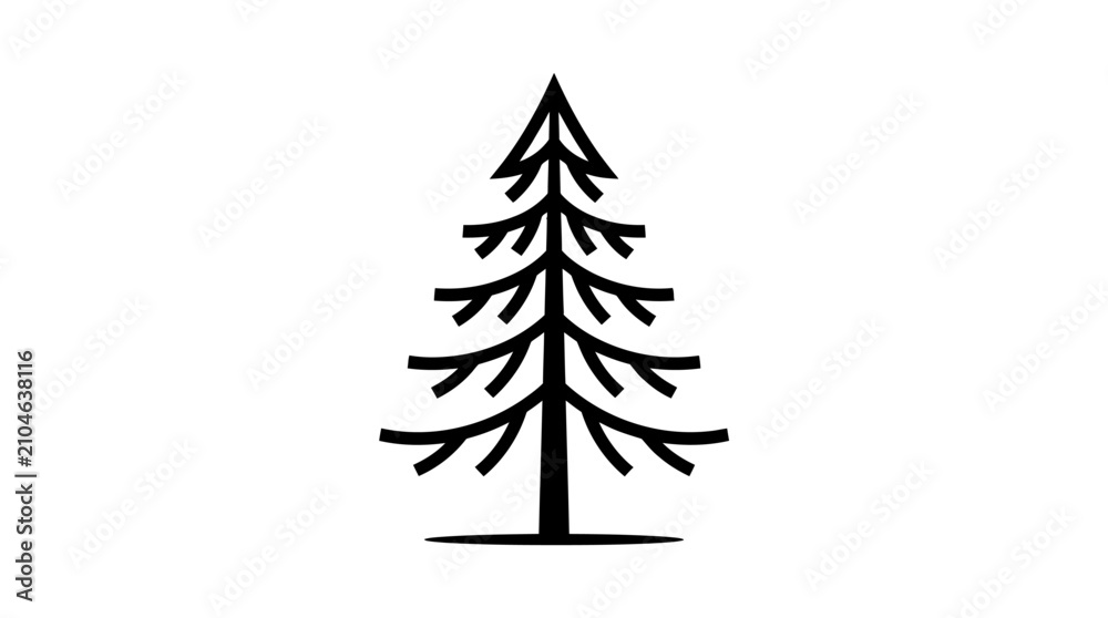 Obraz premium Simple evergreen tree illustration