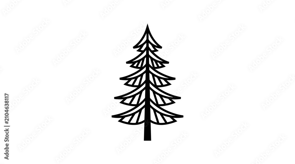 Obraz premium Stylized evergreen tree silhouette vector