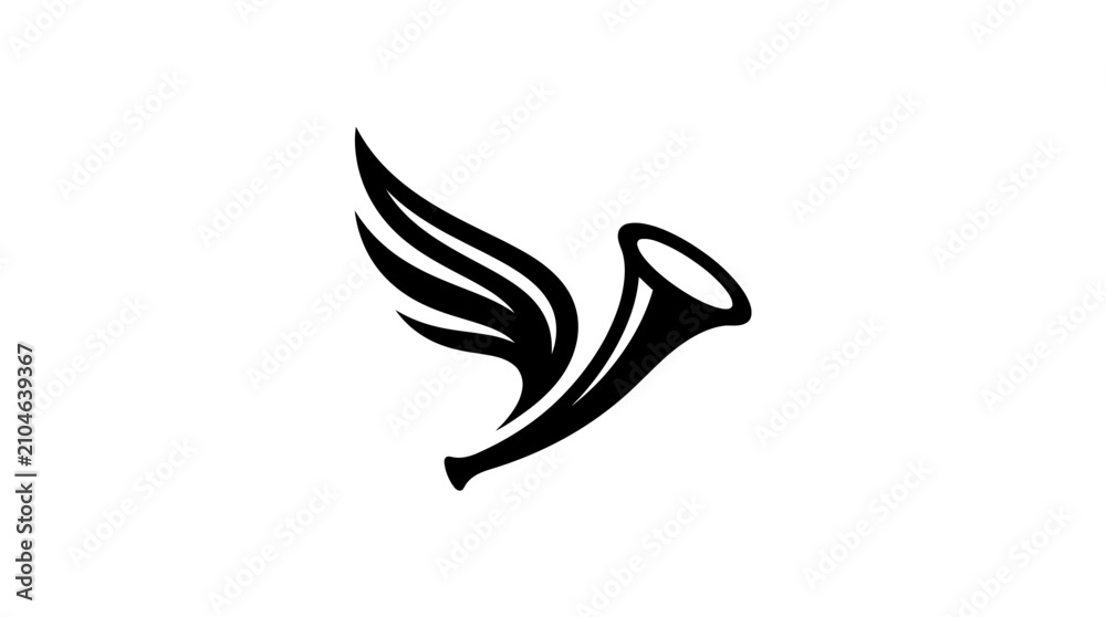 Fototapeta premium Winged horn symbol