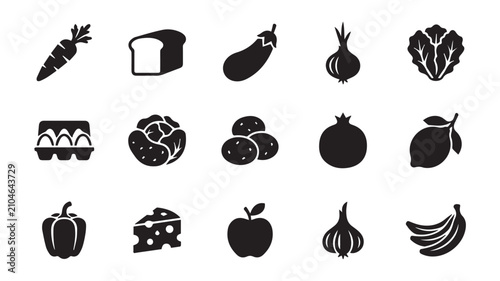 Minimalist food icon set