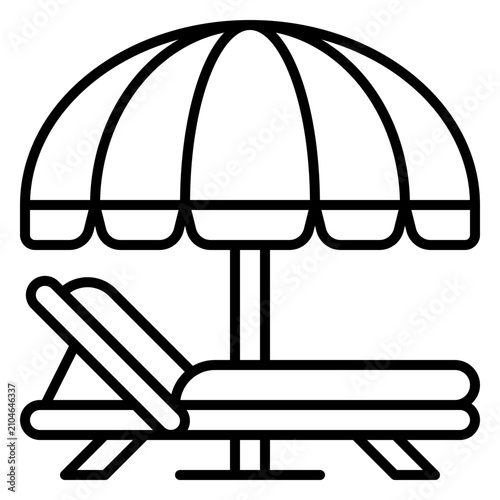 Obraz na płótnie sun loungers icon with outline style