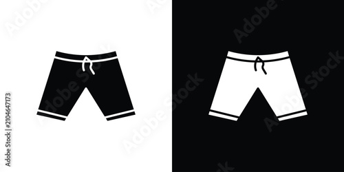 Tableau sur toile Beach shorts icon outline clipart set. EPS10