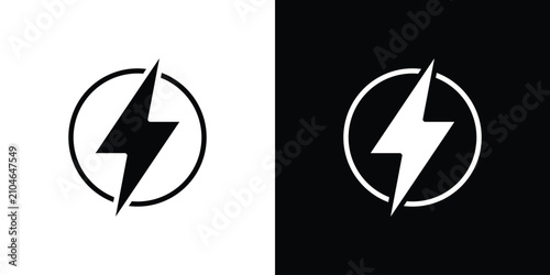 Konstfotografi Energy icon outline clipart set. EPS10