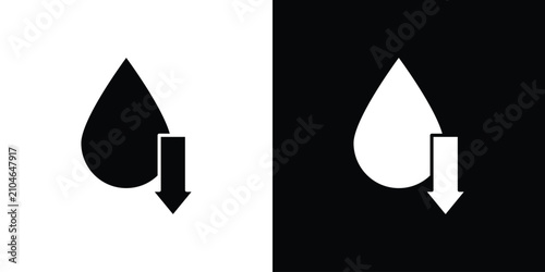 Foto Low water level icon outline clipart set. EPS10