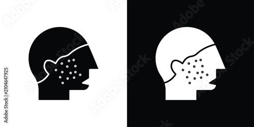 Bild auf Leinwand Man acne on face icon outline clipart set. EPS10