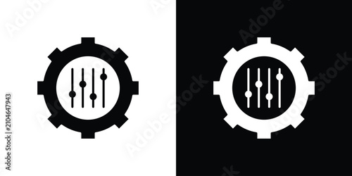 Quadro su tela Mass customization icon outline clipart set. EPS10