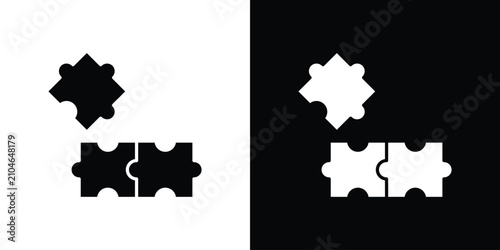 Photos Puzzle compatible icon outline clipart set. EPS10
