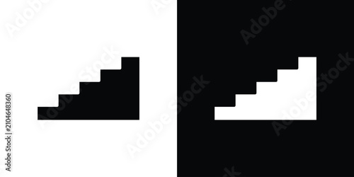 Bild auf Leinwand Stairs icon outline clipart set. EPS10