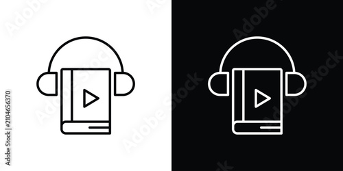 Quadro su tela Audiobook icon vector logos kit. EPS10